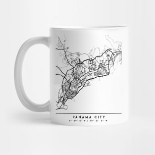 PANAMA CITY PANAMA BLACK CITY STREET MAP ART Mug